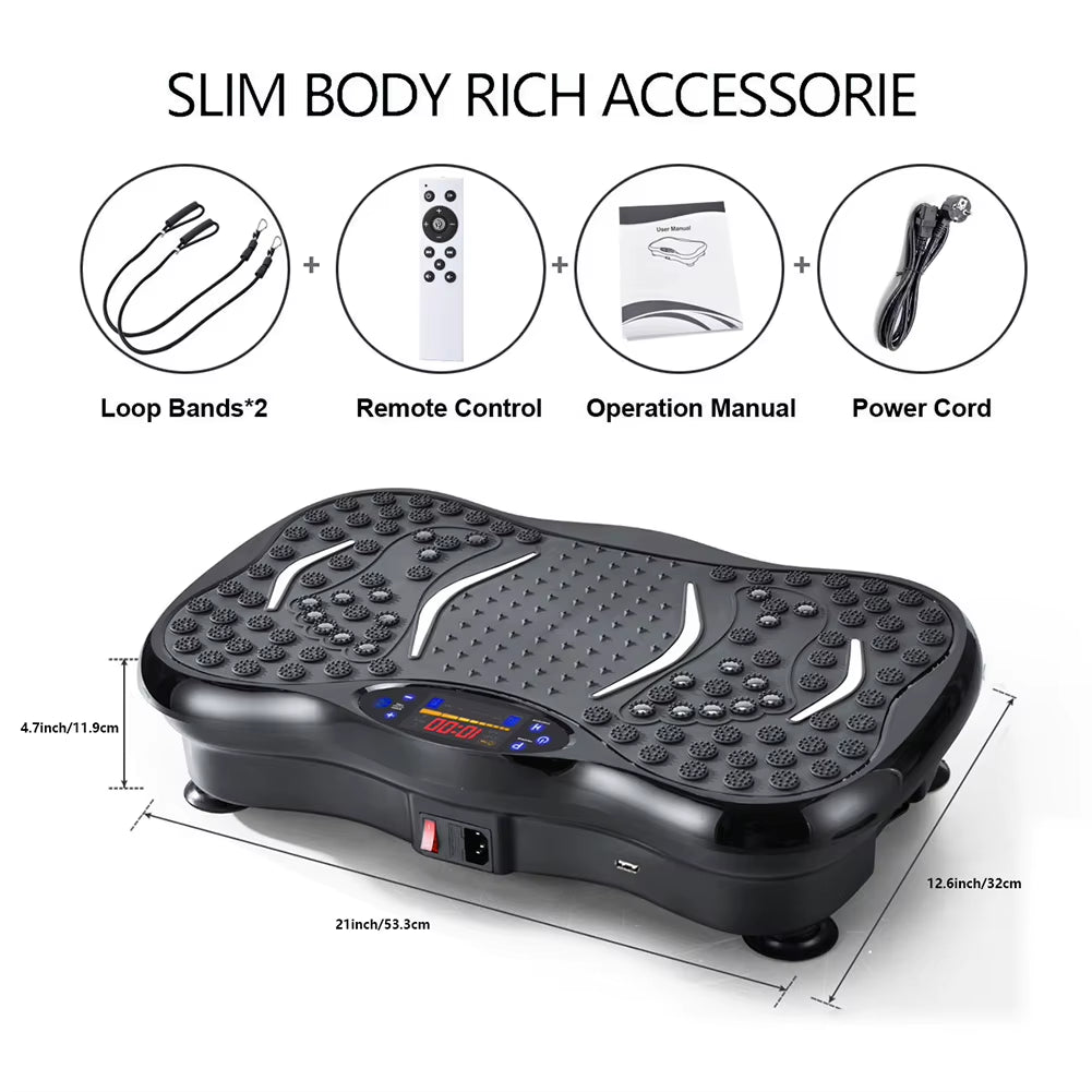 Vibration Plate Exercise Machine Bluetooth-Compatible Rhythm Full Body Shaker Adjustable Speed Weight Loss Fat Shaking Machines
