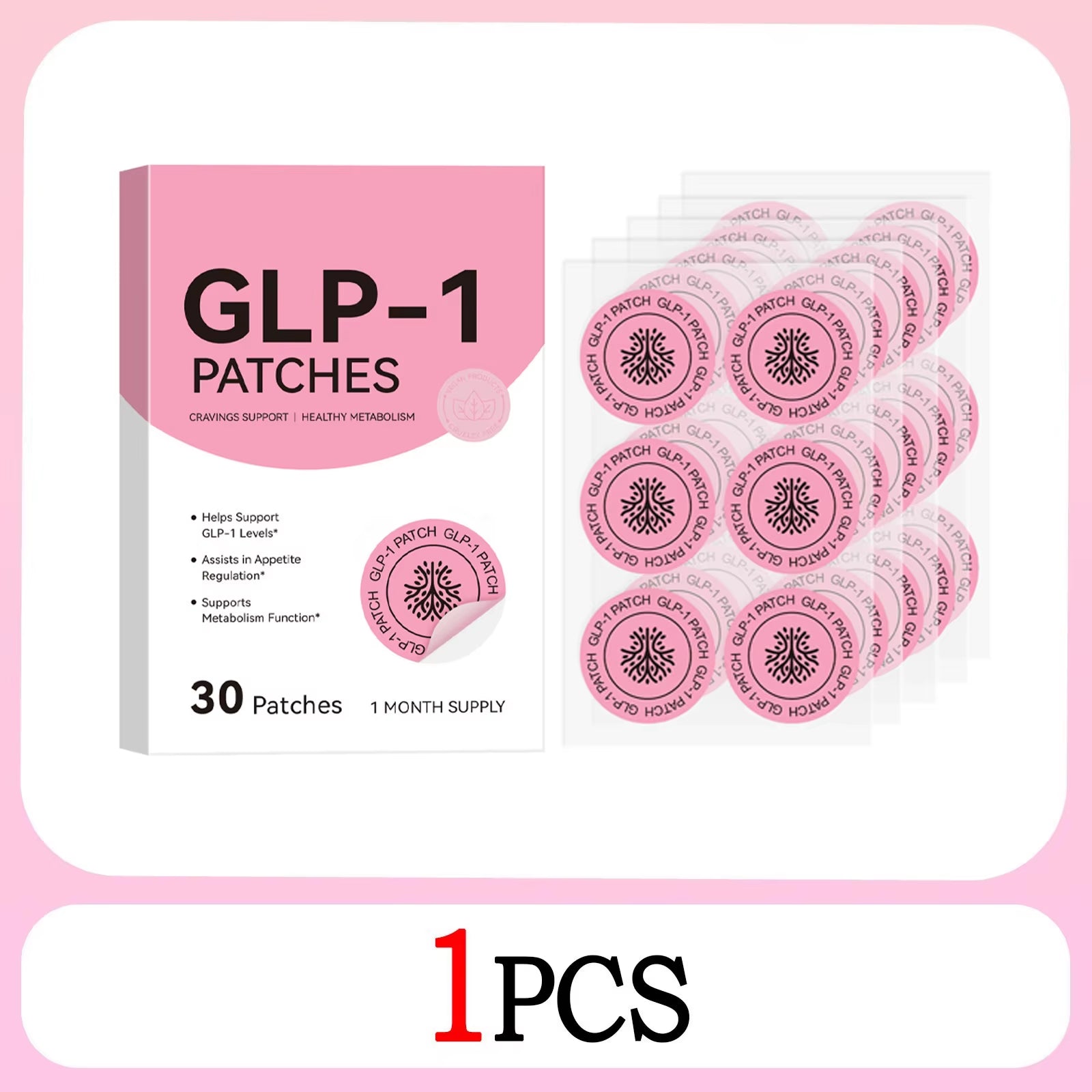GLP-1 BODY PATCHES Original 30 Pcs | Made from Pure Plants for Appetite Control | Metabolism Support | Maintain Energy