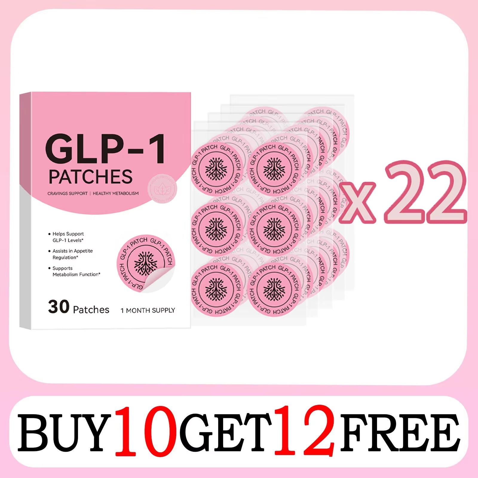 GLP-1 BODY PATCHES Original 30 Pcs | Made from Pure Plants for Appetite Control | Metabolism Support | Maintain Energy