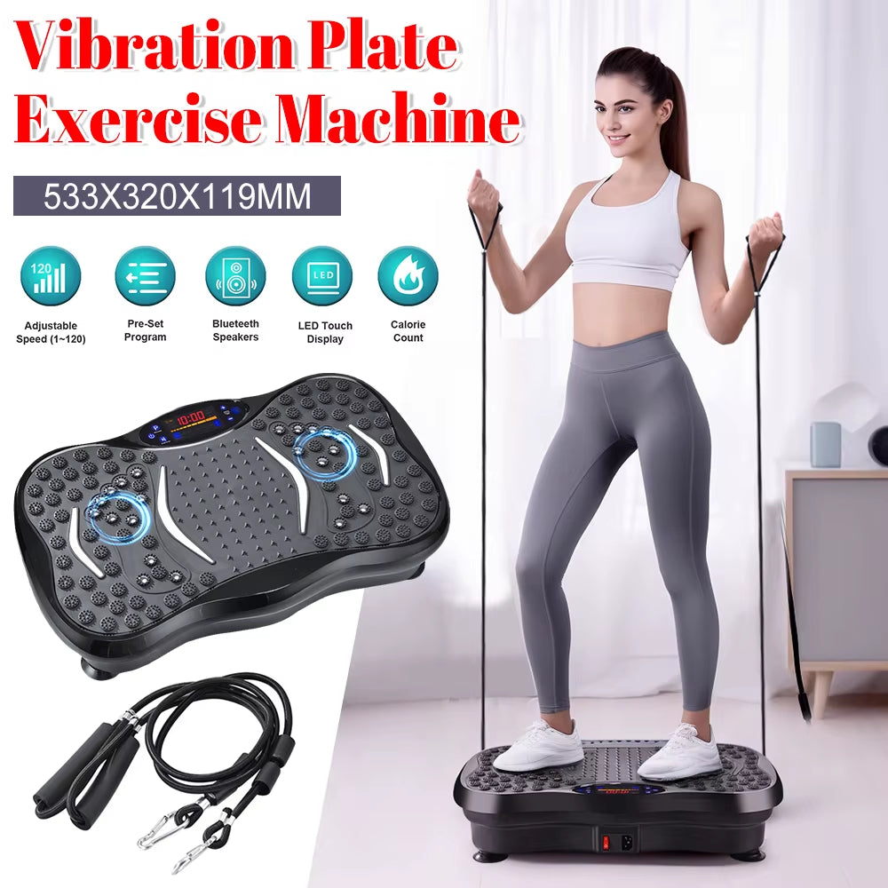 Vibration Plate Exercise Machine Bluetooth-Compatible Rhythm Full Body Shaker Adjustable Speed Weight Loss Fat Shaking Machines