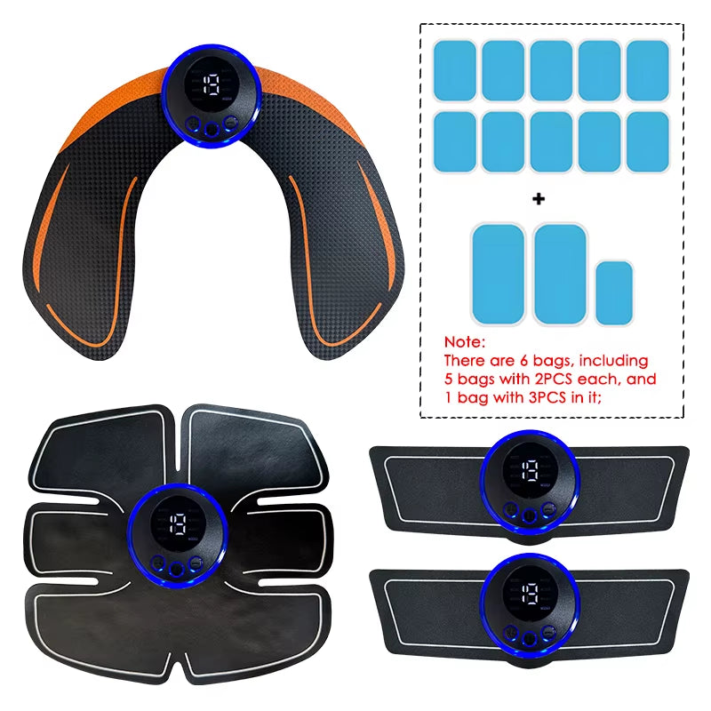 Electrical Muscel Stimulator Massager Abdomen Buttocks Arm Leg Neck Hips Trainer Muscle Toner Fitness Training Workout Equipment