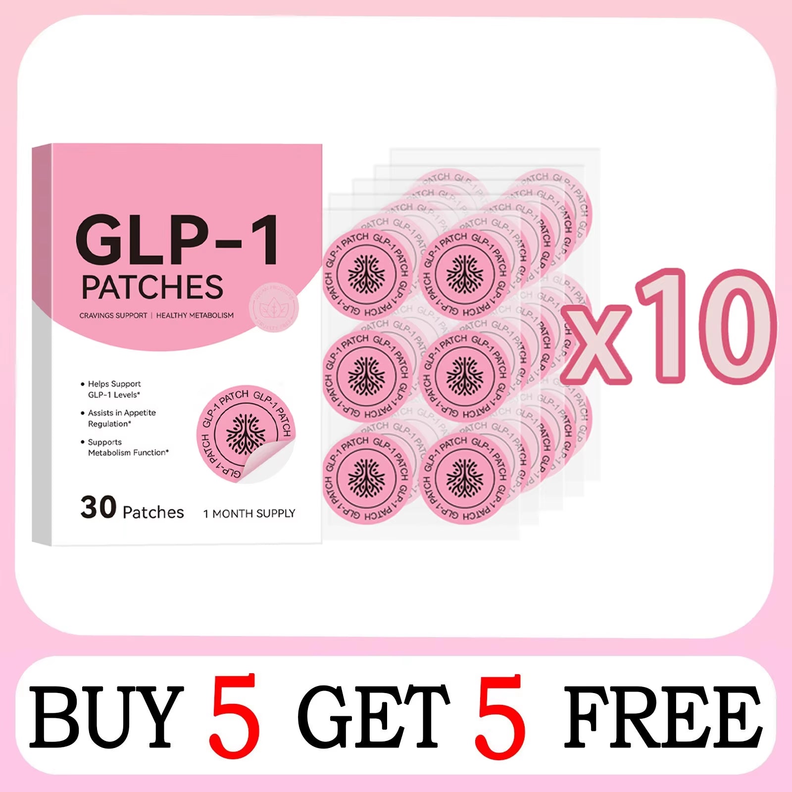 GLP-1 BODY PATCHES Original 30 Pcs | Made from Pure Plants for Appetite Control | Metabolism Support | Maintain Energy