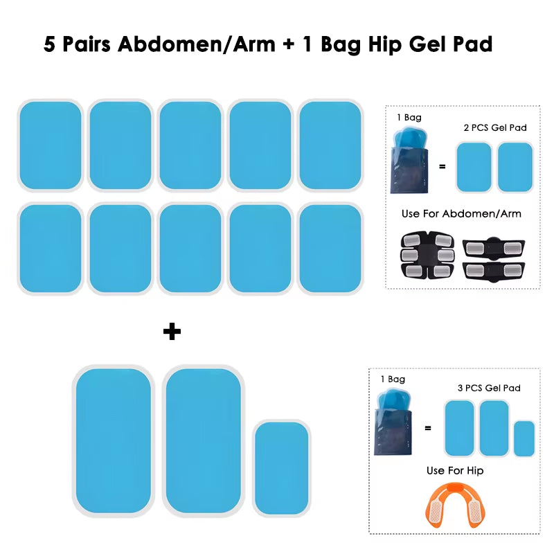 Electrical Muscel Stimulator Massager Abdomen Buttocks Arm Leg Neck Hips Trainer Muscle Toner Fitness Training Workout Equipment