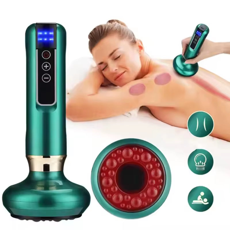 Tricolor Electric Massager Guasha anti Cellulite Vacuum Suction Cup Beauty Health Scraping Infrared Heat Slimming Massage Thera